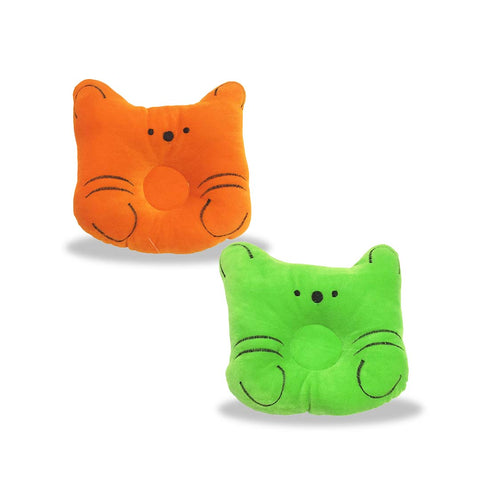 Chinmay Kids Baby Soft Neck Support Pillow for Head Shaping/Shape Supporter Cat Face Pillow Pack of 2