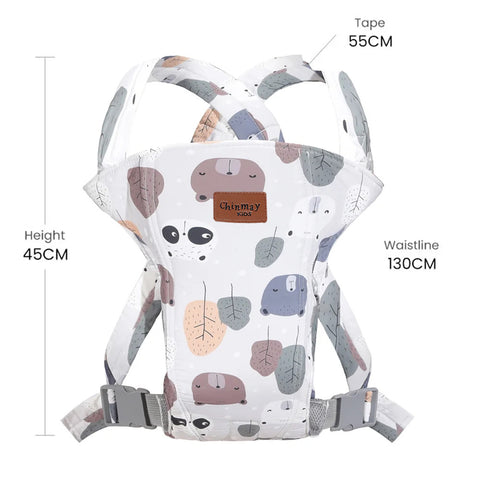 Chinmay Kids Baby Carrier With Detachable Bib & Head Cushion Ergonomic Multi Functional Baby Carrier  (White, Back Carry)