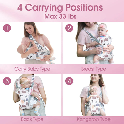 Chinmay Kids Baby Carrier With Detachable Bib & Head Cushion Ergonomic Multi Functional Baby Carrier  (White, Back Carry)