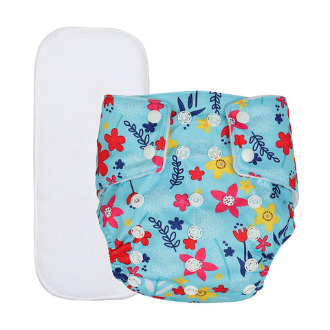 Chinmay Kids Cloth Diaper- Cute Prints, Freesize, Reusable, Washable, Adjustable Snap Buttons Cloth Diaper For Babies (0-36 Months Newborn) With Wet-Free Insert Pads/ Leak Proof & Dry Feel Pink Strawberry