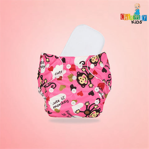 Chinmay Kids Cloth Diaper- Cute Prints, Freesize, Reusable, Washable, Adjustable Snap Buttons Cloth Diaper For Babies (0-36 Months Newborn) With Wet-Free Insert Pads/ Leak Proof & Dry Feel