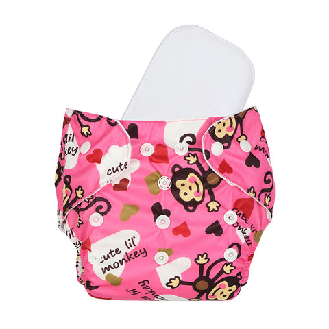 Chinmay Kids Cloth Diaper- Cute Prints, Freesize, Reusable, Washable, Adjustable Snap Buttons Cloth Diaper For Babies (0-36 Months Newborn) With Wet-Free Insert Pads/ Leak Proof & Dry Feel