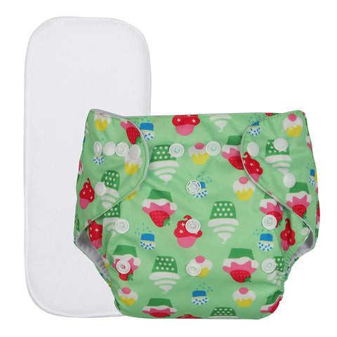 Chinmay Kids Cloth Diaper- Cute Prints, Freesize, Reusable, Washable, Adjustable Snap Buttons Cloth Diaper For Babies (0-36 Months Newborn) With Wet-Free Insert Pads/ Leak Proof & Dry Feel