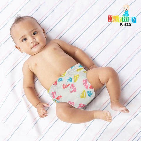 Chinmay Kids Cloth Diaper- Cute Prints, Freesize, Reusable, Washable, Adjustable Snap Buttons Cloth Diaper For Babies (0-36 Months Newborn) With Wet-Free Insert Pads/ Leak Proof & Dry Feel