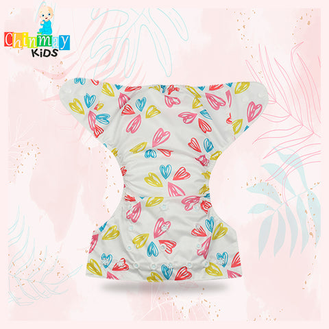 Chinmay Kids Cloth Diaper- Cute Prints, Freesize, Reusable, Washable, Adjustable Snap Buttons Cloth Diaper For Babies (0-36 Months Newborn) With Wet-Free Insert Pads/ Leak Proof & Dry Feel