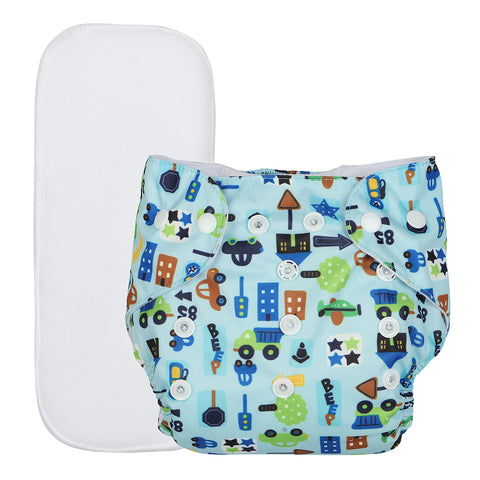 Chinmay Kids Cloth Diaper- Cute Prints, Freesize, Reusable, Washable, Adjustable Snap Buttons Cloth Diaper For Babies (0-36 Months Newborn) With Wet-Free Insert Pads/ Leak Proof & Dry Feel