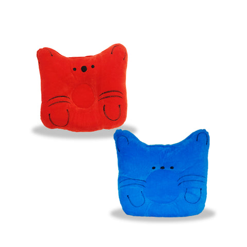 Chinmay Kids Baby Soft Neck Support Pillow for Head Shaping/Shape Supporter Cat Face Pillow Pack of 2