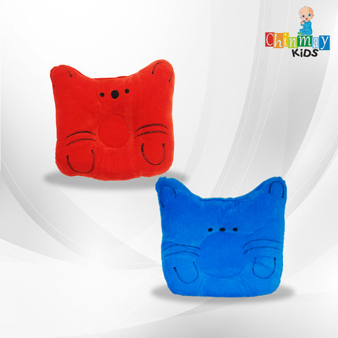 Chinmay Kids Baby Soft Neck Support Pillow for Head Shaping/Shape Supporter Cat Face Pillow Pack of 2