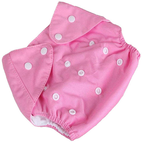 Chinmay Kids Reusable Baby Washable Cotton Cloth Diaper Nappies with Wet-Free Inserts, 0-2 Years, Pink (One Size) (Assorted Colours)