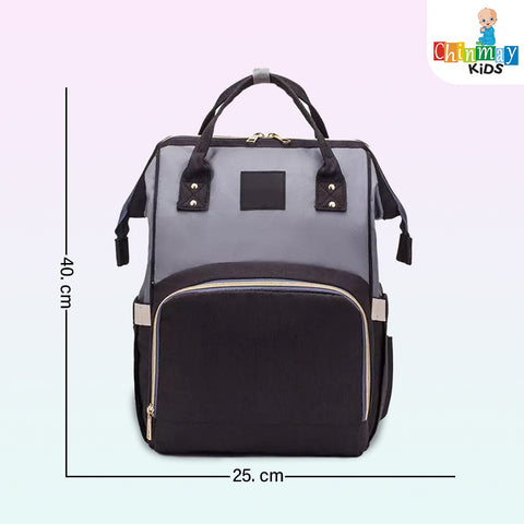 Chinmay Kids Large Capacity Mother Bag Diaper Backpack (Black Grey)