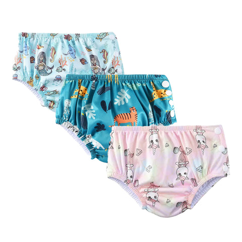 Chinmay Kids Waterproof Swim Diapers - Leakproof & Adjustable for Boys & Girls | Pack of 3 Fun Designs