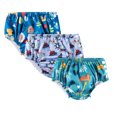 Chinmay Kids Waterproof Swim Diapers - Leakproof & Adjustable for Boys & Girls | Pack of 3 Fun Designs