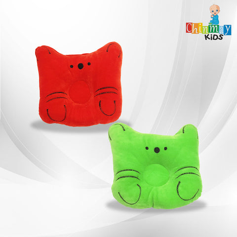 Chinmay Kids Baby Soft Neck Support Pillow for Head Shaping/Shape Supporter Cat Face Pillow Pack of 2