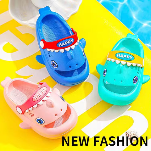 Chinmay Kids Children Cartoon EVA clogs sandals Shark shaped Non-slip Boys Summer Footwear