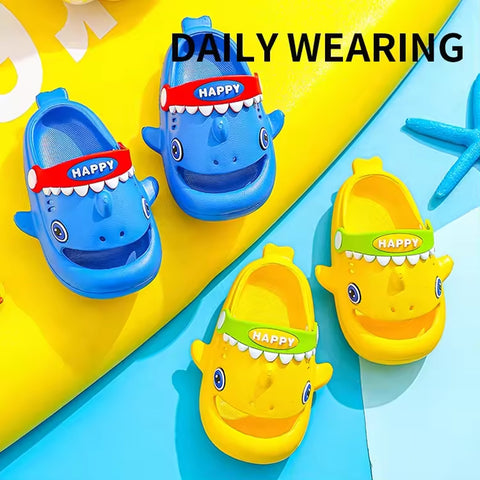 Chinmay Kids Children Cartoon EVA clogs sandals Shark shaped Non-slip Boys Summer Footwear