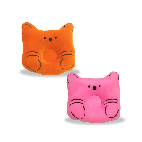 Chinmay Kids Baby Soft Neck Support Pillow for Head Shaping/Shape Supporter Cat Face Pillow Pack of 2