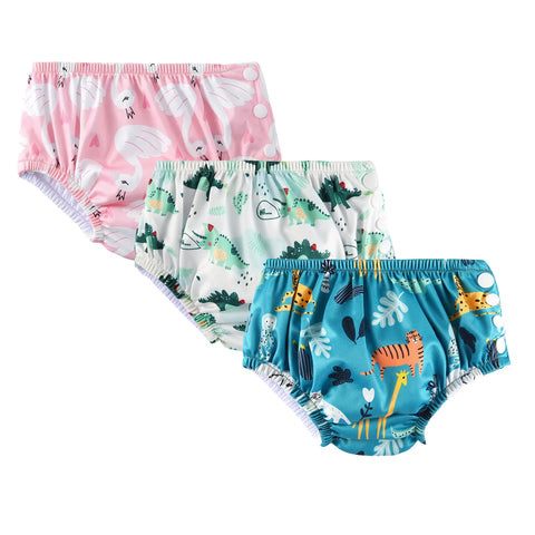 Chinmay Kids Waterproof Swim Diapers - Leakproof & Adjustable for Boys & Girls | Pack of 3 Fun Designs