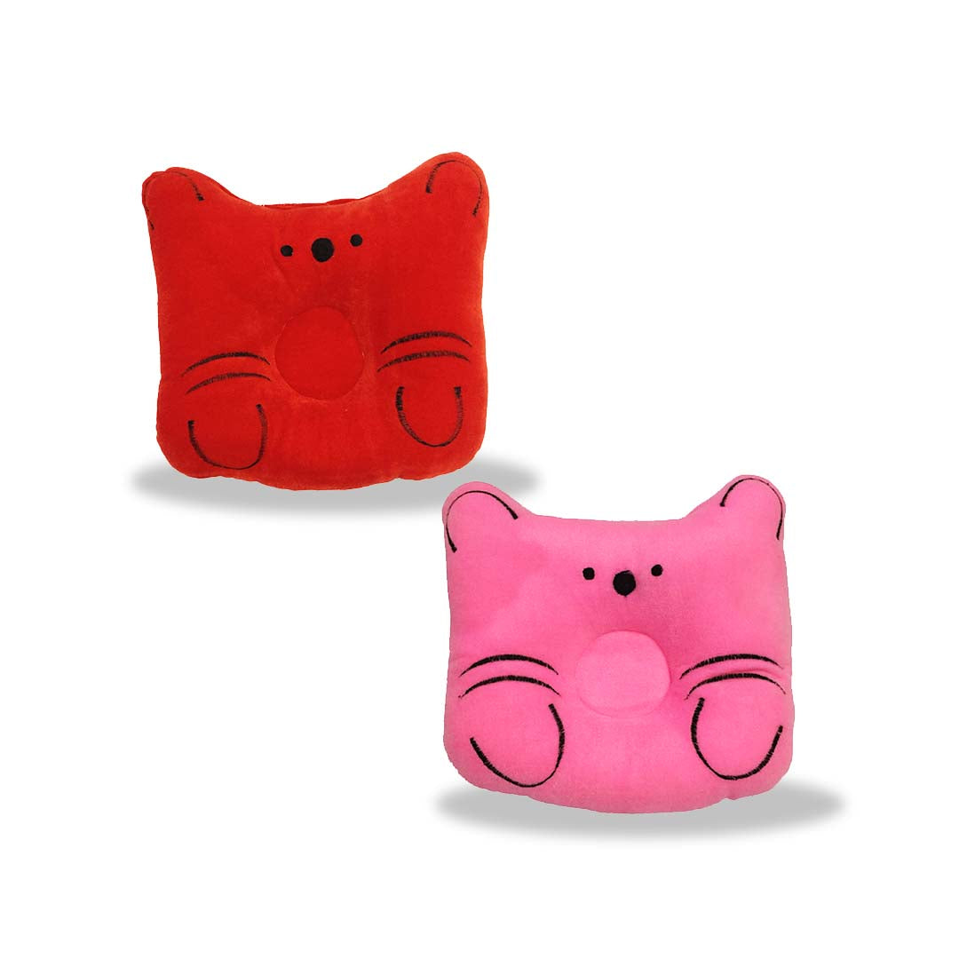 Chinmay Kids Baby Soft Neck Support Pillow for Head Shaping/Shape Supporter Cat Face Pillow Pack of 2